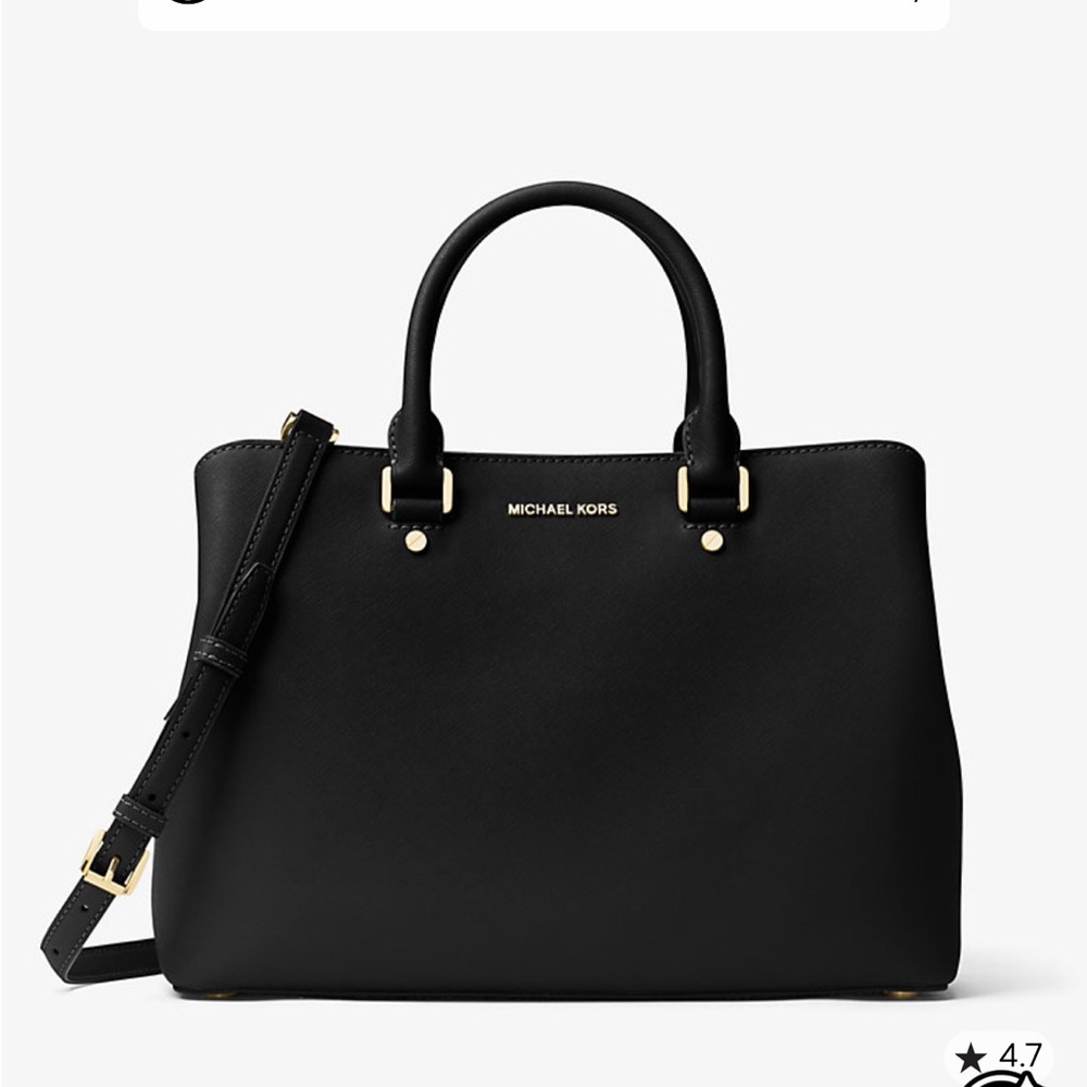 Michael Kors Black Satchel with Gold Accents